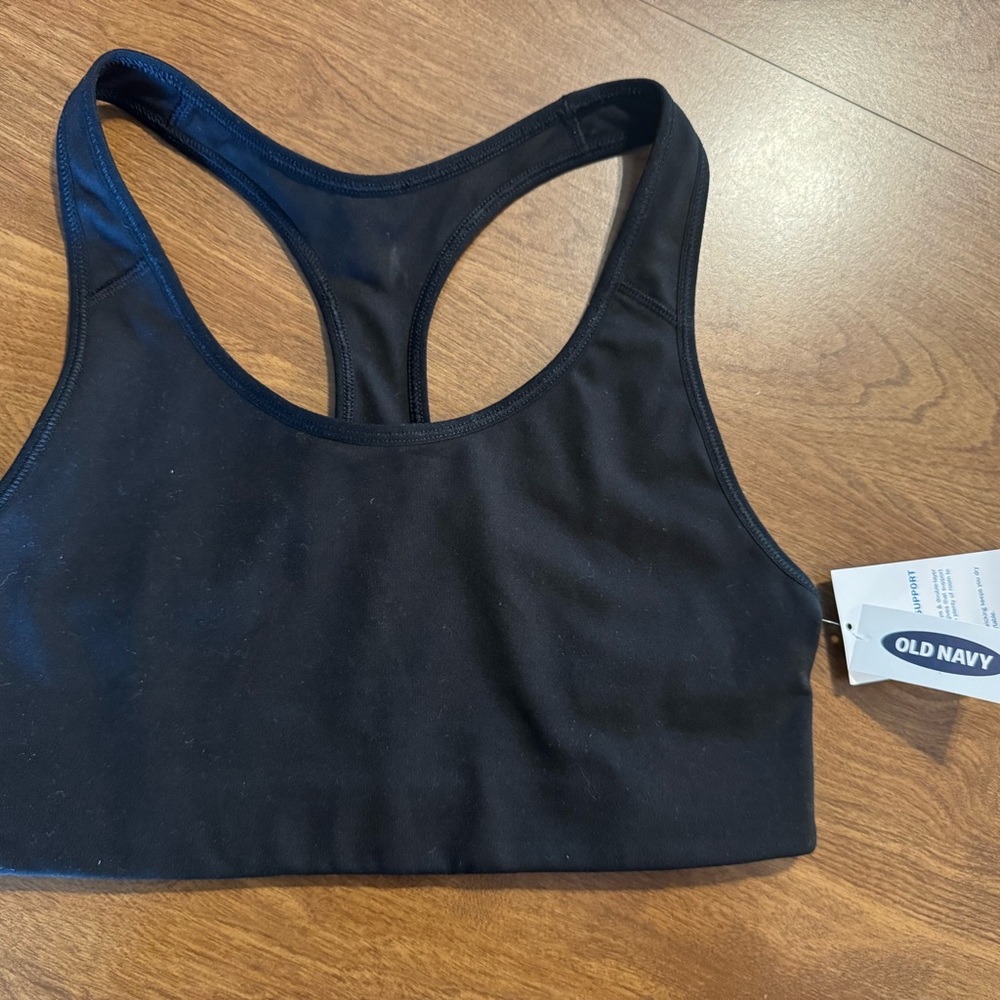 NWT Old Navy Black Sports Bra Racerback